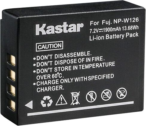 Kastar Battery for Fujifilm NP-W126 NP-W126S & FUJI X-Pro2 / X-Pro1 / X-T2 / X-T1 / X-T10 / X-E2S / X-E2 / X-E1 / X-M1 / X-A10 / X-A3 / X-A2 / X-A1, FinePix HS50EXR / HS30EXR / HS33EXR Digital Cameras in Saudi Arabia