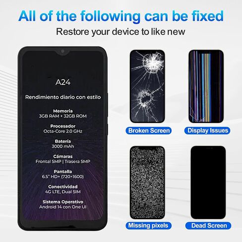 LCD Screen Compatible with Vortex A24 LCD Display Touchscreen Digitizer Assembly 6.5" with Repair Tools Kit in Kuwait
