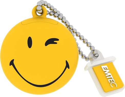 Emtec ECMMD16GSW100 - محرك أقراص فلاش USB 2.0 - 16 جيجابايت، 16 Go - سلسلة الترخيص - مجموعة Smiley World - أصفر - Take it - Character Gum Soft in Kuwait