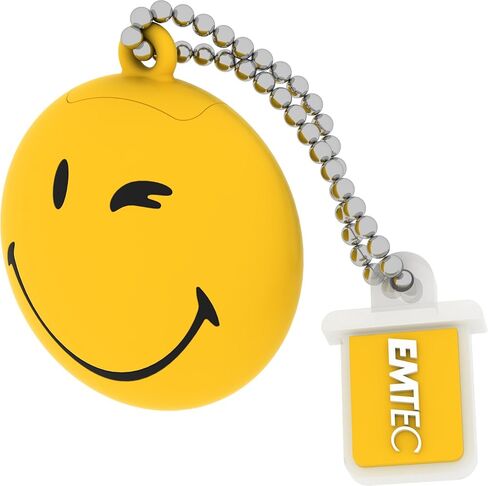 Emtec ECMMD16GSW100 - محرك أقراص فلاش USB 2.0 - 16 جيجابايت، 16 Go - سلسلة الترخيص - مجموعة Smiley World - أصفر - Take it - Character Gum Soft in Kuwait
