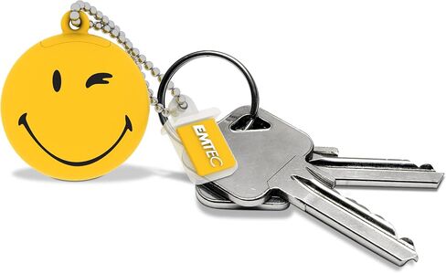 Emtec ECMMD16GSW100 - محرك أقراص فلاش USB 2.0 - 16 جيجابايت، 16 Go - سلسلة الترخيص - مجموعة Smiley World - أصفر - Take it - Character Gum Soft in Kuwait