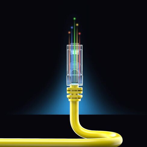 Maximm Cat 6 Ethernet Cable 50 ft (6-Pack) - High-Speed LAN Cable, Internet Cable, Patch Cable, and Network Cable - UTP, 10Gbps, 550MHz Ethernet Cord - Yellow in Saudi Arabia