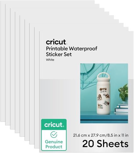 مجموعة ملصقات مقاومة للماء قابلة للطباعة CRICUT ، 20 ورقة شفافة (8.5 "× 11") - متوافقة مع طابعات الحبر - من أجل Joy Xtra ، استكشاف ، و Maker Machines in Saudi Arabia