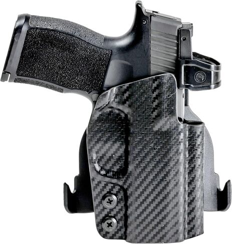حافظة مجداف OWB مستديرة تناسب: Glock 43 43X Holster - RH - ألياف الكربون الأسود Kydex - Concealment Express - صناعة أمريكية in Kuwait