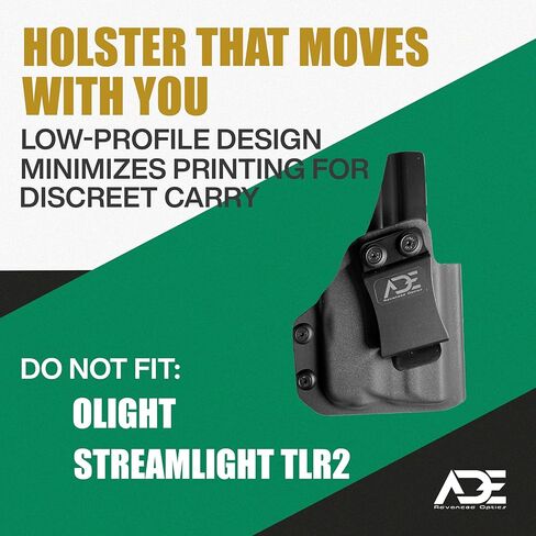 حافظة IWB للبصريات المتقدمة من Ade لـ S&W M&P Shield 9mm/.40 - حمل مخفي لليد اليمنى - قطع بصري للنقطة الحمراء - مساحة Streamlight TLR6 - تناسب Shield RMS، Romeo Zero، Vortex Venom / Viper in Kuwait