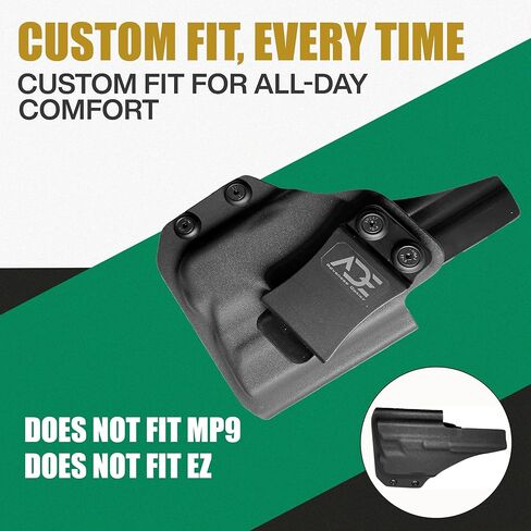 حافظة IWB للبصريات المتقدمة من Ade لـ S&W M&P Shield 9mm/.40 - حمل مخفي لليد اليمنى - قطع بصري للنقطة الحمراء - مساحة Streamlight TLR6 - تناسب Shield RMS، Romeo Zero، Vortex Venom / Viper in Kuwait