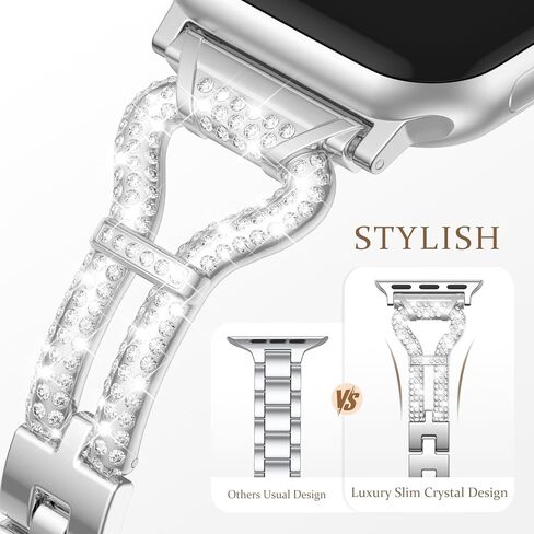 Wepro Thin Bling Metal Gold Band: for Apple Watch Bands for Women 40mm 44mm 42mm 46mm 41mm 45mm 38mm 49mm - Slim Fancy Dressy Strap for iWatch SE Series 11 10 9 8 7 6 5 4 3 2 1 Ultra Luxury Bracelet in Saudi Arabia