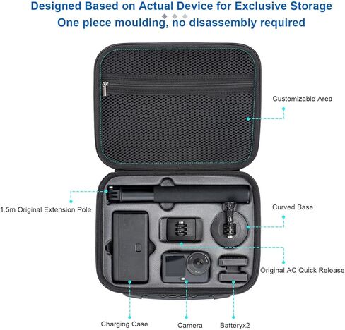 Yunseity Carrying Case for Action 6, Water Proof and Shock Proof Hard Shell Travel Case for Action 6, Portable Shoulder Bag for Cameras and Accessories in Saudi Arabia