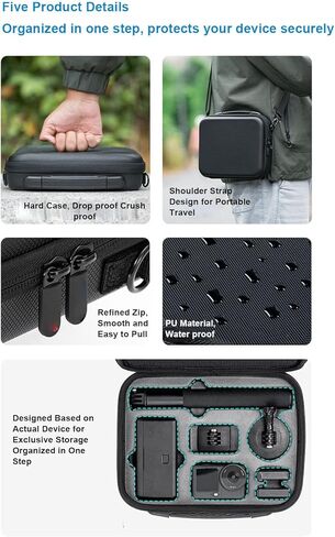 Yunseity Carrying Case for Action 6, Water Proof and Shock Proof Hard Shell Travel Case for Action 6, Portable Shoulder Bag for Cameras and Accessories in Saudi Arabia