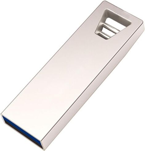 محرك فلاش USB USB 2.0 محرك إبهام معدني عالي السرعة مقاوم للماء مع حلقة سلسلة مفاتيح مدمجة، تخزين عصا الذاكرة المحمولة متوافق مع جهاز الكمبيوتر المحمول والكمبيوتر الشخصي وصوت السيارة، فضي in Saudi Arabia