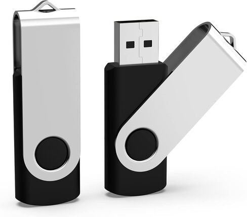 محرك فلاش 8 جيجابايت 2 قطعة USB 2.0 محرك فلاش محرك الإبهام محركات الانتقال سلسلة المفاتيح عصا الذاكرة-أسود in Kuwait
