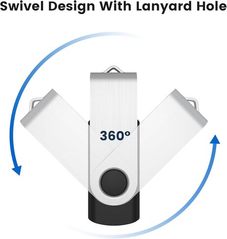محرك فلاش 8 جيجابايت 2 قطعة USB 2.0 محرك فلاش محرك الإبهام محركات الانتقال سلسلة المفاتيح عصا الذاكرة-أسود in Kuwait