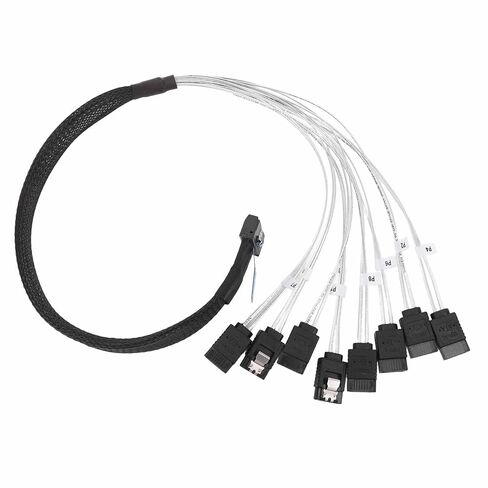MCIO 8i to 8xSATA3.0 Cable, 32 GT s Data Transfer, 19.69in Length, Suitable for Data Centers, Servers in Saudi Arabia