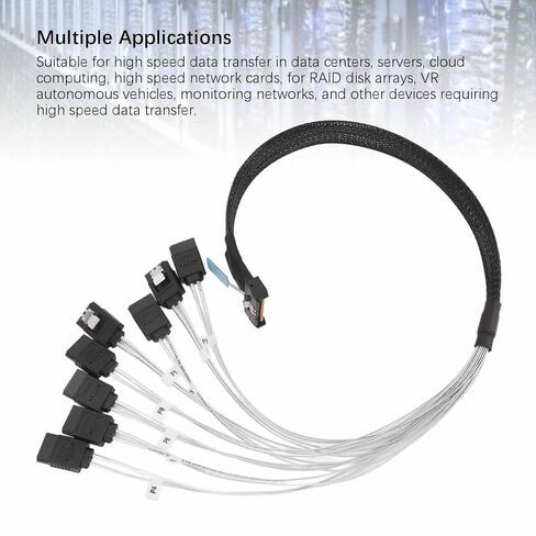 MCIO 8i to 8xSATA3.0 Cable, 32 GT s Data Transfer, 19.69in Length, Suitable for Data Centers, Servers in Saudi Arabia