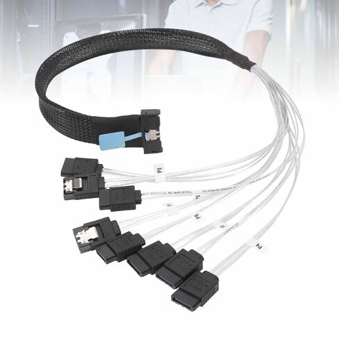 MCIO 8i to 8xSATA3.0 Cable, 32 GT s Data Transfer, 19.69in Length, Suitable for Data Centers, Servers in Saudi Arabia