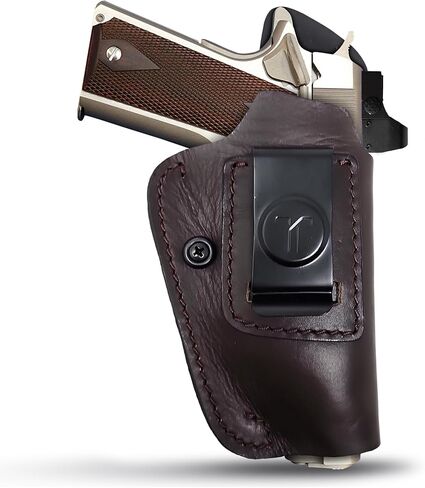 حافظات جلدية من جلد الغزال IWB جاهزة للمسدسات البصرية. لـ 1911-4 "/5"، .45 بدون سكة، Glock 48، Shield EZ 380، Browning HP .9mm حافظة جلدية و380 in Saudi Arabia