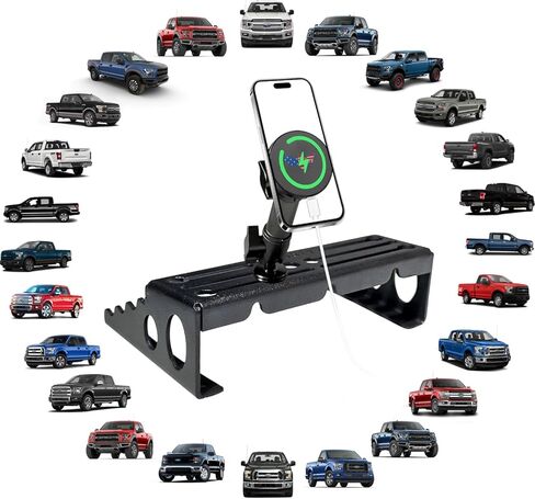 F150 Magnetic Phone Mount Compatible with 2015-2019 2020 Ford F150 F-150& 2017-2022 F250/F350 Super Duty Truck Accessories Metal Cell Phone Holder Dash Platform Mount in Kuwait