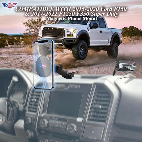 F150 Magnetic Phone Mount Compatible with 2015-2019 2020 Ford F150 F-150& 2017-2022 F250/F350 Super Duty Truck Accessories Metal Cell Phone Holder Dash Platform Mount in Kuwait