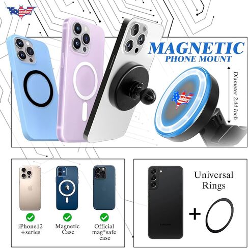 F150 Magnetic Phone Mount Compatible with 2015-2019 2020 Ford F150 F-150& 2017-2022 F250/F350 Super Duty Truck Accessories Metal Cell Phone Holder Dash Platform Mount in Kuwait