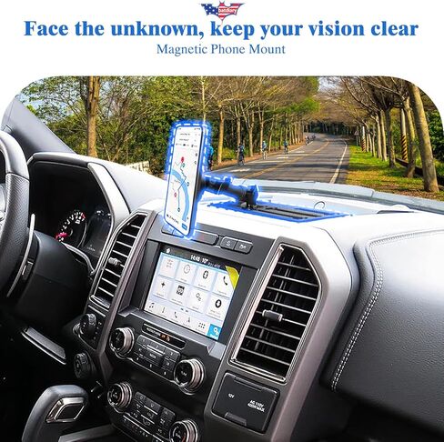 F150 Magnetic Phone Mount Compatible with 2015-2019 2020 Ford F150 F-150& 2017-2022 F250/F350 Super Duty Truck Accessories Metal Cell Phone Holder Dash Platform Mount in Kuwait