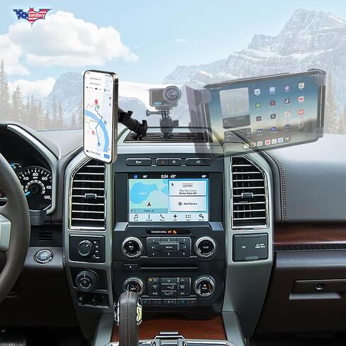 F150 Magnetic Phone Mount Compatible with 2015-2019 2020 Ford F150 F-150& 2017-2022 F250/F350 Super Duty Truck Accessories Metal Cell Phone Holder Dash Platform Mount in Kuwait