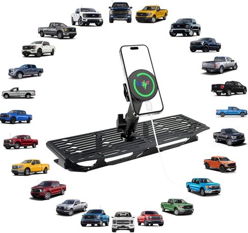 F150 Magnetic Phone Mount Compatible with 2015-2019 2020 Ford F150 F-150& 2017-2022 F250/F350 Super Duty Truck Accessories Metal Cell Phone Holder Dash Platform Mount in Kuwait