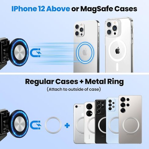 حامل هاتف مغناطيسي Karltys، حامل هاتف السيارة يدور 360 درجة مع خيارين iPhone MagSafe/Clip-in، حامل هاتف السيارة مع حامل نظارات شمسية لهوندا سيفيك 2022-2025 2026 ملحقات 11th Civic in Kuwait