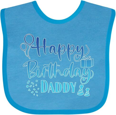 inktastic Blue Happy Birthday Daddy Baby Bib in Saudi Arabia