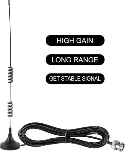 2pcs VHF UHF Ham Amateur Radio Police Scanner Antenna Magnetic Base BNC Male Antenna Compatible with Uniden Bearcat Whistler Shack Police Scanner Radio in Saudi Arabia