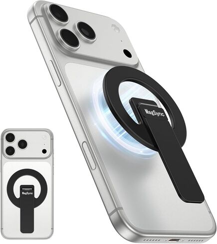 حامل هاتف مغناطيسي لـ Mag-Safe، مسند بلاستيكي خفيف الوزن لسلسلة الهواتف 12-16، عقد مغناطيسي قوي لعرض الصور والمناظر الطبيعية، سهل التركيب والإزالة، أسود in Kuwait