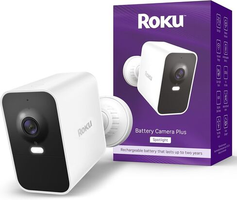كاميرا Roku الخارجية - أمان منزلي - كاميرا أمان سلكية مقاومة للطقس IP65 وشاشة للحيوانات الأليفة مع رؤية ليلية عالية الدقة 1080 بكسل، متوافقة مع Alexa وGoogle، WDR، كشف الحركة والصوت (متجدد) in Saudi Arabia
