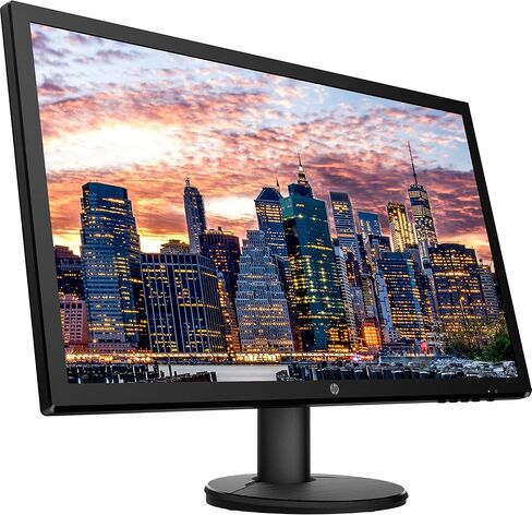 حزمة شاشة HP V24 FHD 1920x1080 مع HDMI وFreeSync وإضاءة زرقاء منخفضة ومكبر صوت بلوتوث صغير لصوت احترافي وميكروفون مدمج وغالق عن بعد للصور in Saudi Arabia