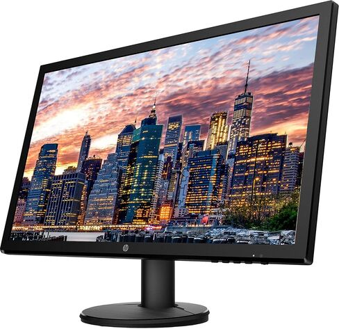 حزمة شاشة HP V24 FHD 1920x1080 مع HDMI وFreeSync وإضاءة زرقاء منخفضة ومكبر صوت بلوتوث صغير لصوت احترافي وميكروفون مدمج وغالق عن بعد للصور in Saudi Arabia