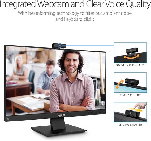 ASUS BE24EQK LCD Monitor - 23.8" Full HD WLED 16:9 Black 24" Class in Plane Switching (IPS) Technology 1920 x 1080 16.7 Million Colors 300 Nit Maximum 5 ms 75 Hz Refresh (Certified Refurbished) in Saudi Arabia