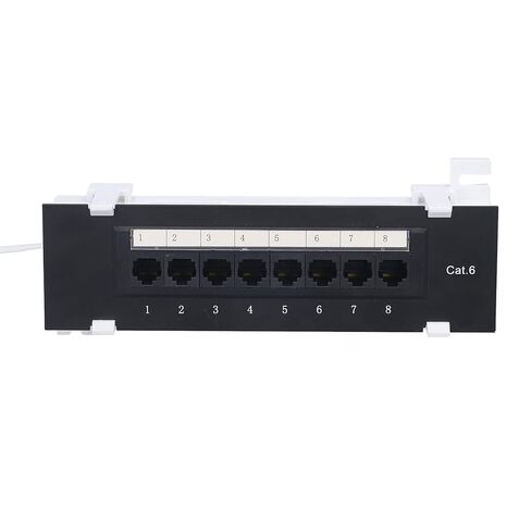 Walfront Network Panel 8 Port CAT6 Patch Panel Rackmount, ABS RJ45 Ethernet Port with Dust Door for Home Cable Installation, T568A B Wiring, Wall Mount Accessory Impact Tools in Saudi Arabia