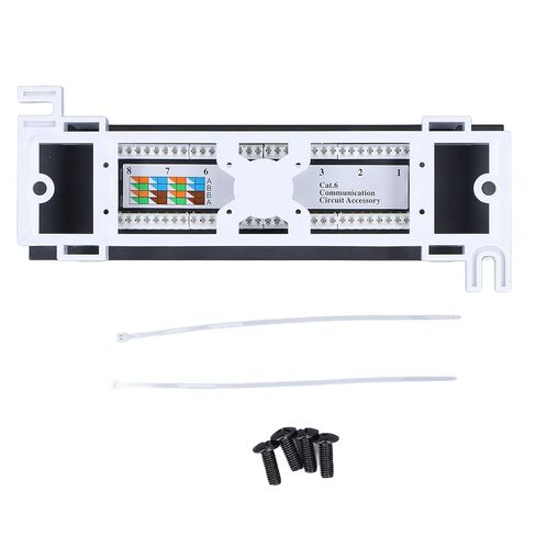 Walfront Network Panel 8 Port CAT6 Patch Panel Rackmount, ABS RJ45 Ethernet Port with Dust Door for Home Cable Installation, T568A B Wiring, Wall Mount Accessory Impact Tools in Saudi Arabia