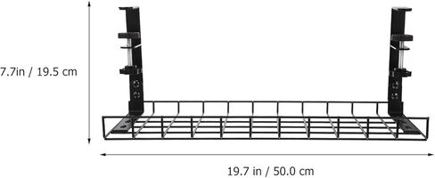 TEHAUX Under Desk Cable Rack and Organizer No Drill Wire Management Tray for Office Computer Cord Storage 500Mm Black Cord Holder for Home Workspace in Saudi Arabia