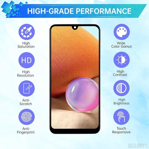 بديل شاشة Samsung Galaxy A32 AMOLED مع إطار شاشة OLED تعمل باللمس محول رقمي تجميع كامل زجاج إصلاح مع مجموعة أدوات إصلاح SM-A325F (A325F A325M A325N) in Kuwait