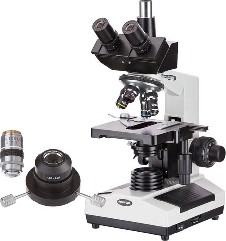 AmScope T390B-DKO-IRIS Darkfield Trinocular Biological Compound Microscope 40X-2000X in Saudi Arabia