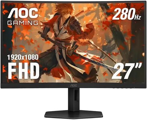 AOC - C27G4ZX 27" VA Curved FHD 280Hz Gaming Monitor 0.3 ms Response Time - Black/Silver/Red (Renewed) in Saudi Arabia