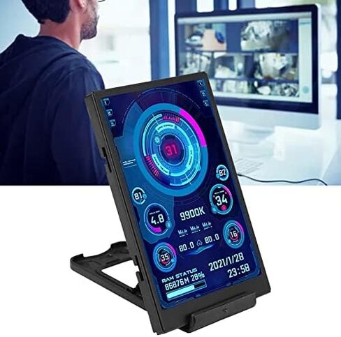 Marhynchus Protable Mini IPS Full View Monitor Display Screen, 3.5 Inch USB-C PC Monitor Ultra Thin 7mm Industrial Data Indicator, Aluminum Alloy, 360 Degree Rotation, in Saudi Arabia