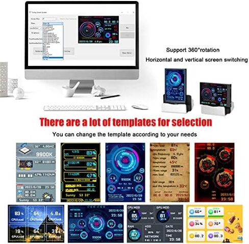 Marhynchus Protable Mini IPS Full View Monitor Display Screen, 3.5 Inch USB-C PC Monitor Ultra Thin 7mm Industrial Data Indicator, Aluminum Alloy, 360 Degree Rotation, in Saudi Arabia