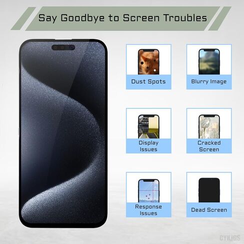 for iPhone 15 Pro Screen Replacement with Earspeaker Flex Cable 6.1" 3D Touch LCD Display Digitizer Full Assembly Front Glass Repair Ambient Light Sensor Fix Tools Kit A3102 A2848 A3101 A3104 in Saudi Arabia