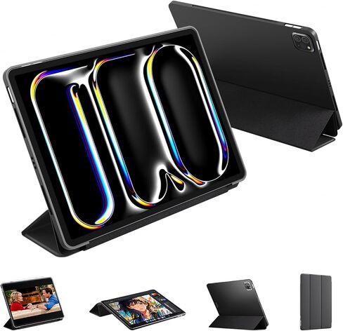 حافظة لجهاز iPad Pro 11 بوصة (M5 2025/M4 2024) - حافظة ذكية رفيعة مع خاصية التنبيه/السكون التلقائي، أسود in Kuwait