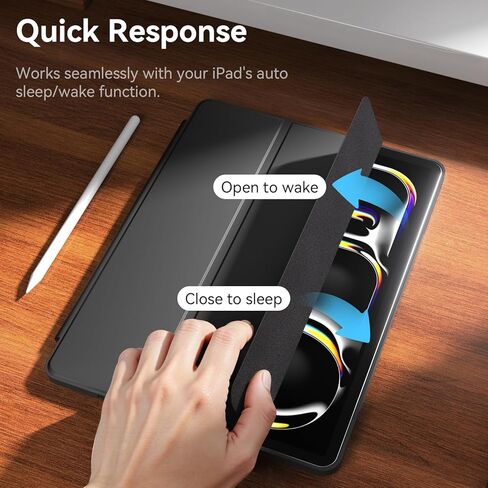 حافظة لجهاز iPad Pro 11 بوصة (M5 2025/M4 2024) - حافظة ذكية رفيعة مع خاصية التنبيه/السكون التلقائي، أسود in Kuwait