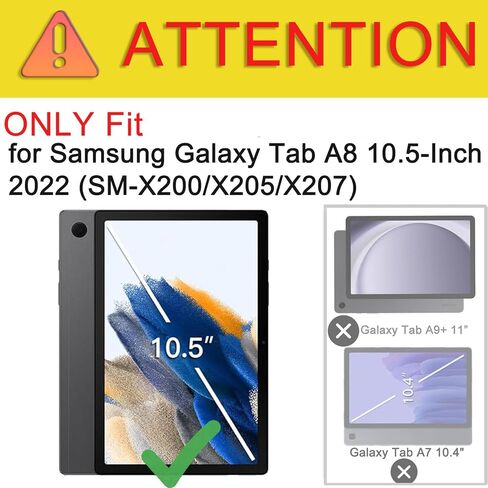 Keyboard Case with Mouse for Samsung Galaxy Tab A8 10.5" 2022 (SM-X200/X205/X207), Backlit Detachable Lightweight Keyboard, Multi-Angle Stand Case with Pencil Holder (Pink) in Saudi Arabia