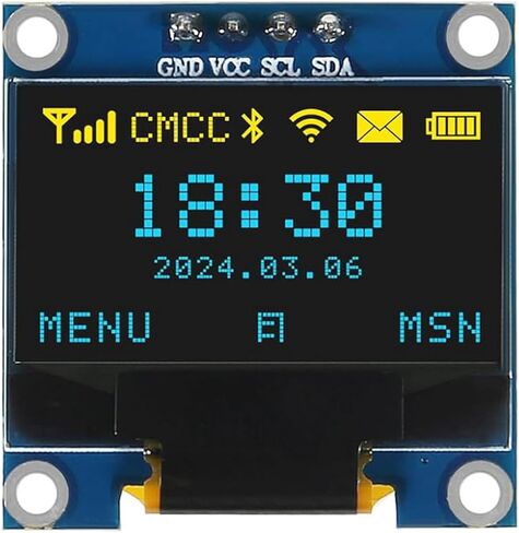 1PCS 0.96 Inch OLED Display Screen Module Compact Self-Luminous Mini Screens for Arduino Projects(Blue and Yellow) in Saudi Arabia