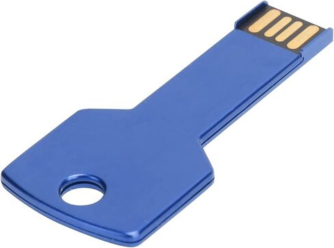 Blue USB Flash Drive Key Shape U Disc, Aluminum Alloy, Plug and Play USB Memory Disc for Computer and Car Usage in Saudi Arabia