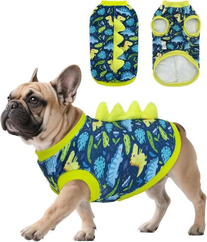 CuteBone Dinosaur Costume Dog Shirt, Stretchy Velvet T-Shirt Clothes for Small Dogs, Soft & Breathable Pet Tee Outfit Cat Apparel for Daily Wear, Cozy Pullover Design Puppy Fashion COSBX04S in Saudi Arabia