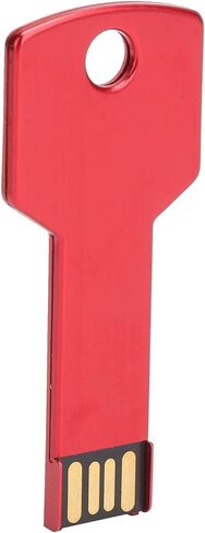 Red USB Flash Drive,32GB Fast File Speed Aluminum Alloy Key Shape Memory U Disc for Car Computer Use, Home Supplies in Saudi Arabia
